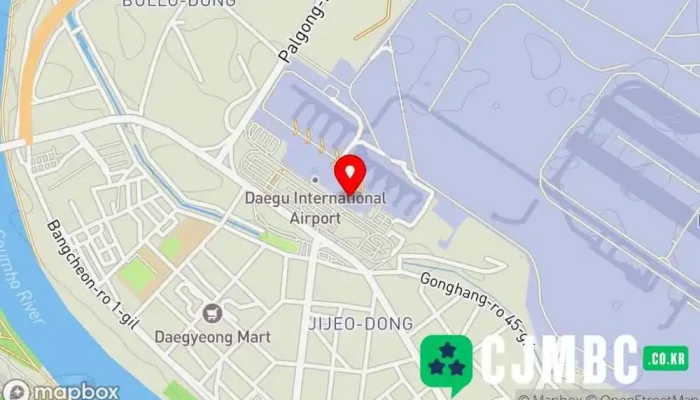 지도 대구국제공항 국제 공항, 공항 에서 동구