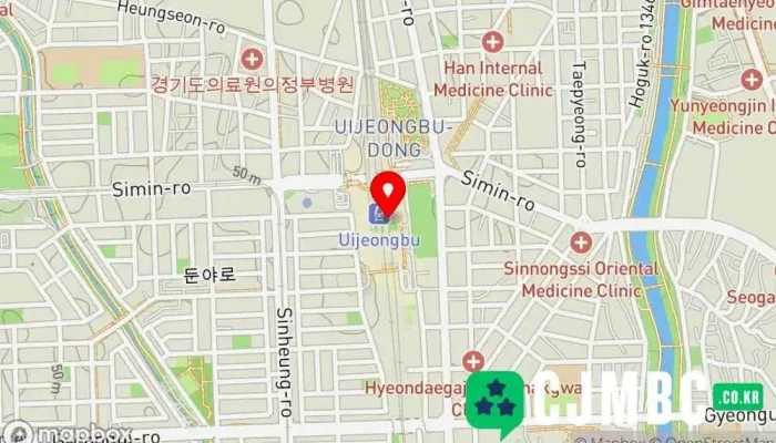 Sinsegyebaeghwajeom Yijeongbujeom 지도 - 의정부시