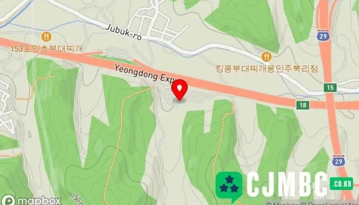 지도 용인휴게소 강릉방향 유료 도로 휴게소 에서 용인시